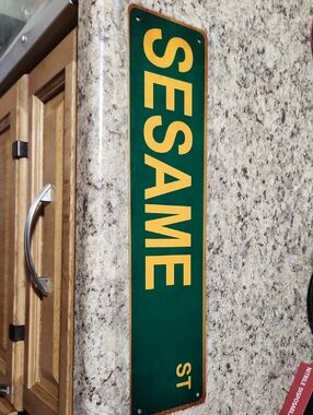 Green and Yellow 'SESAME' Decorative Wall Sign - Home Accent